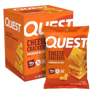 image:imageQuest Cheesy Protein Crackers Variety Pack Zesty Ranch Cheddar Blast Spicy Cheddar High Protein Low Carb 12 Count 4 each flavorCheddar Blast