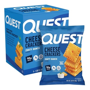 image:imageQuest Cheesy Protein Crackers Variety Pack Zesty Ranch Cheddar Blast Spicy Cheddar High Protein Low Carb 12 Count 4 each flavorZesty Ranch