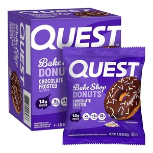 image:imageQuest Nutrition Bake Shop Chocolate Frosted Donuts 14g Protein Less than 1g Sugar Protein Snack Low Sugar 9 Count4 count