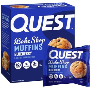 image:imageQuest Nutrition Blueberry Muffin 10g Protein 3g Net Carb 2g Sugar Protein Snack 4 Count4 Count Pack of 6