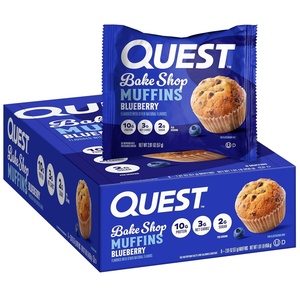 image:imageQuest Nutrition Blueberry Muffin 10g Protein 3g Net Carb 2g Sugar Protein Snack 8 CountBlueberry Muffins
