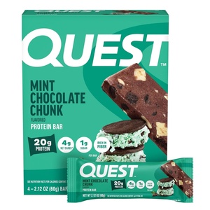image:imageQuest Nutrition Chocolate Chip Cookie Dough Protein Bars 21g Protein 4 Net Carbs 1g Sugar High Fiber Gluten Free Keto Friendly 4 CountMint Chocolate Chunk