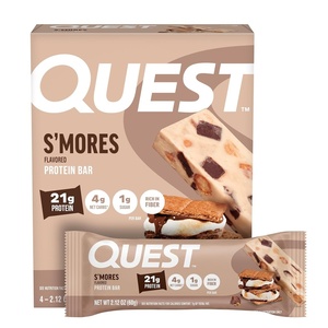 image:imageQuest Nutrition Chocolate Chip Cookie Dough Protein Bars 21g Protein 4 Net Carbs 1g Sugar High Fiber Gluten Free Keto Friendly 4 CountSmores