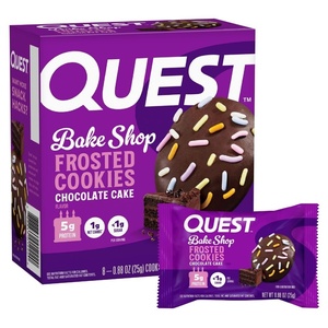 image:imageQuest Nutrition Frosted Protein Cookies Twin Pack Peanut Butter Flavored 1g Sugar 11g Protein 2g Net Carbs Gluten Free 16 CookiesChocolate Cake