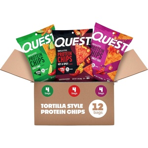 image:imageQuest Nutrition Game Day Tortilla Style Protein Chips Variety Pack Buffalo Ranch Salsa Verde Loaded Taco 4 of Each 11 oz Pack of 12Hot  Spicy  Chili Lime  Spicy Sweet Chili