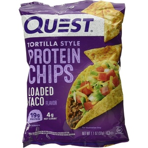 image:imageQuest Nutrition Game Day Tortilla Style Protein Chips Variety Pack Buffalo Ranch Salsa Verde Loaded Taco 4 of Each 11 oz Pack of 12Loaded Taco