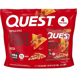 image:imageQuest Nutrition Game Day Tortilla Style Protein Chips Variety Pack Buffalo Ranch Salsa Verde Loaded Taco 4 of Each 11 oz Pack of 12Pizza