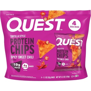 image:imageQuest Nutrition Game Day Tortilla Style Protein Chips Variety Pack Buffalo Ranch Salsa Verde Loaded Taco 4 of Each 11 oz Pack of 12Spicy Sweet Chili