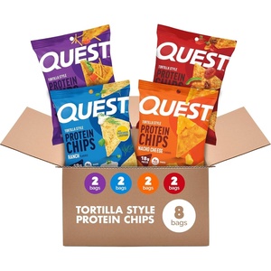 image:imageQuest Nutrition Game Day Tortilla Style Protein Chips Variety Pack Buffalo Ranch Salsa Verde Loaded Taco 4 of Each 11 oz Pack of 12Variety