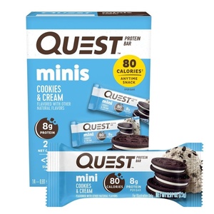 image:imageQuest Nutrition Mini Cookies amp Cream Protein Bars 8g Protein 1g Sugar 2g Net Carbs Gluten Free 14 Count14 Count Pack of 1