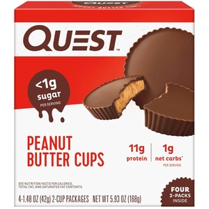 image:imageQuest Nutrition Peanut Butter Cups 11g Protein 1g Sugar Low Carb Gluten Free Keto Friendly 12 CountPeanut Butter