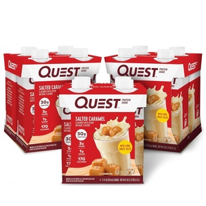 image:imageQuest Nutrition Ready to Drink Salted Caramel Protein Shake 30g Protein 3g Net Carbs Gluten Free Keto Friendly 11 floz 4 CountPack of 3Salted Caramel