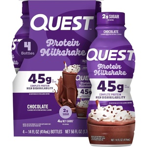 image:imageQuest Nutrition Salted Caramel Flavored High Protein Shake 45g Protein 2g Sugar 2g Net Carbs Ready to Drink Gluten Free 12 CountChocolate