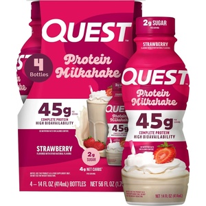 image:imageQuest Nutrition Salted Caramel Flavored High Protein Shake 45g Protein 2g Sugar 2g Net Carbs Ready to Drink Gluten Free 12 CountStrawberry