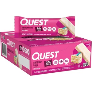 image:imageQuest Nutrition Ultimate Variety Pack Protein Bars High Protein Low Carb Gluten Free Keto Friendly 12 CountBirthday Cake