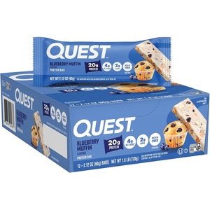 image:imageQuest Nutrition Ultimate Variety Pack Protein Bars High Protein Low Carb Gluten Free Keto Friendly 12 CountBlueberry Muffin