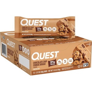 image:imageQuest Nutrition Ultimate Variety Pack Protein Bars High Protein Low Carb Gluten Free Keto Friendly 12 CountChocolate Chip Cookie Dough