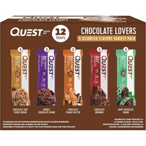 image:imageQuest Nutrition Ultimate Variety Pack Protein Bars High Protein Low Carb Gluten Free Keto Friendly 12 CountChocolate Lovers Variety Pack