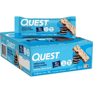image:imageQuest Nutrition Ultimate Variety Pack Protein Bars High Protein Low Carb Gluten Free Keto Friendly 12 CountCookies And Cream