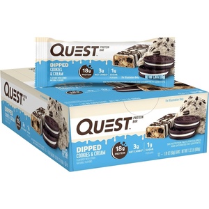 image:imageQuest Nutrition Ultimate Variety Pack Protein Bars High Protein Low Carb Gluten Free Keto Friendly 12 CountDipped Cookies  Cream