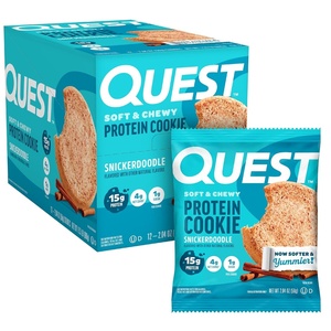 image:imageQuest Soft amp Chewy Protein Cookie  15g Protein  Double Chocolate Chip 12 CookiesSnickerdoodle