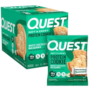image:imageQuest Soft amp Chewy Protein Cookie  15g Protein  Double Chocolate Chip 12 CookiesWhite Chocolate Macadamia Nut