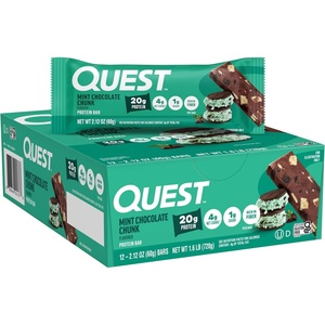 image:imageQuest Nutrition Ultimate Variety Pack Protein Bars High Protein Low Carb Gluten Free Keto Friendly 12 CountMint Chocolate Chunk