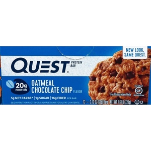 image:imageQuest Nutrition Ultimate Variety Pack Protein Bars High Protein Low Carb Gluten Free Keto Friendly 12 CountOatmeal Chocolate Chip