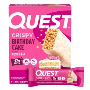 image:imageQuest Nutrition Pumpkin Pie Protein Bar 20g Protein 12 Count  11g Fiber 4g Net Carbs 1g Sugar Gluten Free High Quality Protein Soft and Chewy Individually Wrapped 212oz BarsBirthday Cake